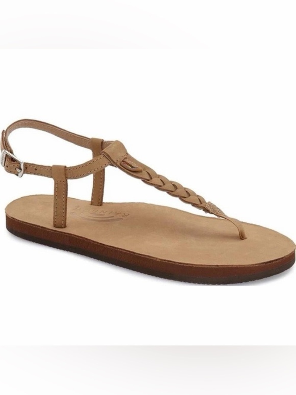Rainbow Leather T-Street Sandals, Size XL (8.5-9.5)